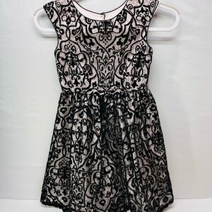 Elegant Black and pink  Kids velvet overlay‎ Dress